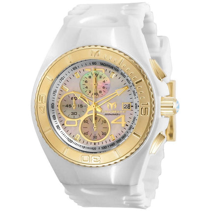 Technomarine Men's Chrono Watch - Cruise JellyFish MOP Dial White Strap | TM-115354 ,