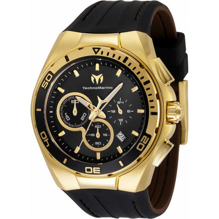 Technomarine Men's Chrono Watch - Cruise Steel Black and Gold Dial Strap | TM-120020 ,