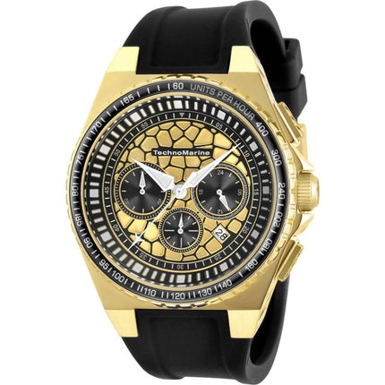 Technomarine Men's Chrono Watch - Technocell Gold and Black Dial Strap | TM-318068 ,