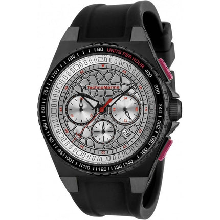 Technomarine Men's Chrono Watch - Technocell Silver Tone Dial Black Strap | TM-318072 ,