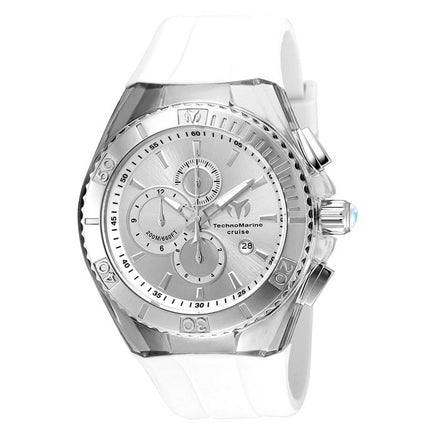 Technomarine Men's Chronograph Watch - Cruise Star Silver Dial White Strap | TM-115215 ,