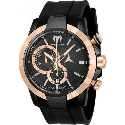 Technomarine Men's Chronograph Watch - UF6 Black and Rose Gold Dial Strap | TM-615014 ,