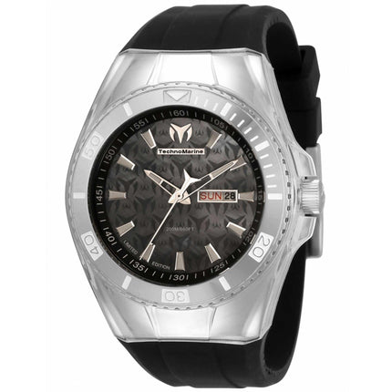 Technomarine Men's Quartz Watch - Cruise Monogram Black Dial Rubber Strap | TM-115372 ,
