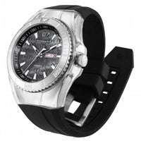Technomarine Men's Quartz Watch - Cruise Monogram Black Dial Rubber Strap | TM-115372 ,