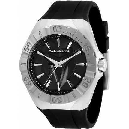 Technomarine Men's Quartz Watch - Cruise Silver Case Black Rubber Strap | TM-120006 ,