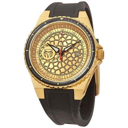 Technomarine Men's Quartz Watch - TechnoCell Gold Tone Dial Black Strap | TM-318056 ,