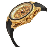 Technomarine Men's Quartz Watch - TechnoCell Gold Tone Dial Black Strap | TM-318056 ,