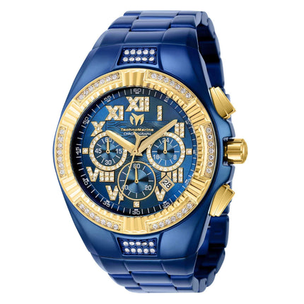 Technomarine Men's Watch - Cruise Chrono Gold Tone Bezel Blue Bracelet | TM-121238 ,
