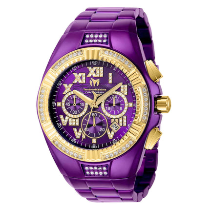 Technomarine Men's Watch - Cruise Chrono Gold Tone Bezel Purple Bracelet | TM-121235 ,