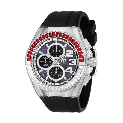 Technomarine Men's Watch - Cruise Glitz Black Mother of Pearl Dial Strap | TM-121026 ,