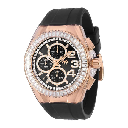 Technomarine Men's Watch - Cruise Glitz Chrono Black Strap Rose Gold Case | TM-121018 ,