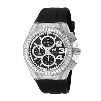 Technomarine Men's Watch - Cruise Glitz Quartz Black Dial Rubber Strap | TM-121006 ,