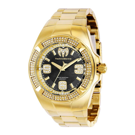 Technomarine Men's Watch - Cruise Glitz Quartz Black Dial Steel Bracelet | TM-121104 ,