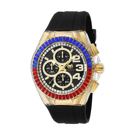 Technomarine Men's Watch - Cruise Glitz Quartz Chrono Black Rubber Strap | TM-121014 ,