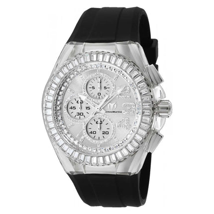 Technomarine Men's Watch - Cruise Glitz Quartz Silver Dial Rubber Strap | TM-121007 ,