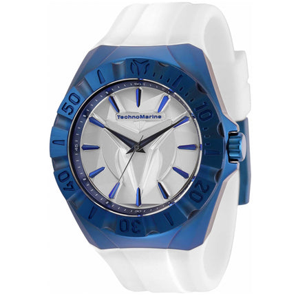 Technomarine Men's Watch - Cruise Silver Tone Dial White Rubber Strap | TM-120013 ,