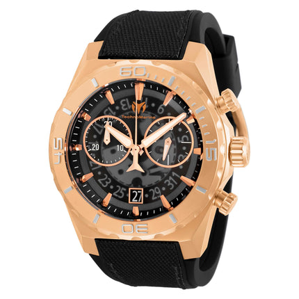 Technomarine Men's Watch - Reef Shark Quartz Chronograph Black Dial Strap | TM-519011 ,