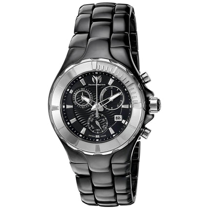 Technomarine Women's Chrono Watch - Cruise Black Dial Ceramic Bracelet | TM-110028C ,
