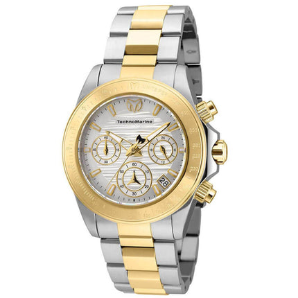 Technomarine Women's Chrono Watch - Manta Ray White Dial Two Tone Bracelet | TM-219011 ,