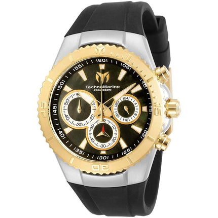 Technomarine Women's Chrono Watch - Sea Manta Black MOP Dial Rubber Strap | TM-218044 ,