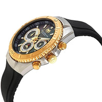 Technomarine Women's Chrono Watch - Sea Manta Black MOP Dial Rubber Strap | TM-218044 ,