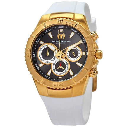 Technomarine Women's Chrono Watch - Sea Manta Charcoal Dial White Strap | TM-218038 ,