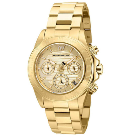 Technomarine Women's Chronograph Watch - Manta Ray Gold Tone Dial Bracelet | TM-219013 ,