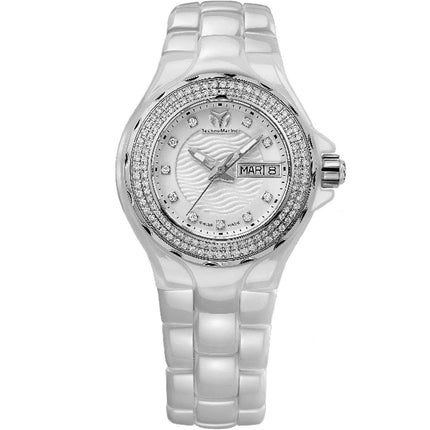 Technomarine Women's Diamond Watch - Cruise Quartz White Ceramic Bracelet | TM-111053 ,