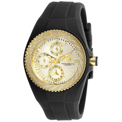 Technomarine Women's Quartz Watch - Cruise Glitz Gold Tone Dial Strap | TM-118112 ,