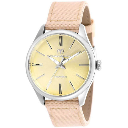 Technomarine Women's Quartz Watch - MoonSun Beige Nylon Strap | TM-117013 ,