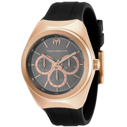 Technomarine Women's Quartz Watch - MoonSun Black and Rose Gold Dial Strap | TM-820019 ,