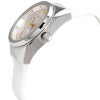 Technomarine Women's Quartz Watch - MoonSun Silver Dial White Rubber Strap | TM-820021 ,
