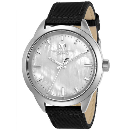 Technomarine Women's Quartz Watch - MoonSun White MOP Dial Black Strap | TM-820000 ,