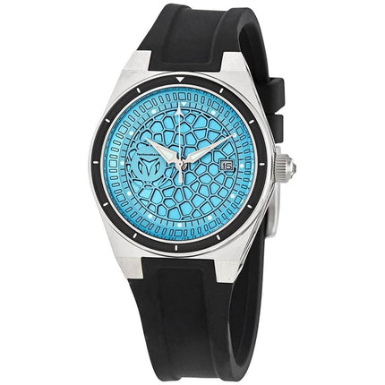 Technomarine Women's Quartz Watch - TechnoCell Light Blue Dial Black Strap | TM-318074 ,