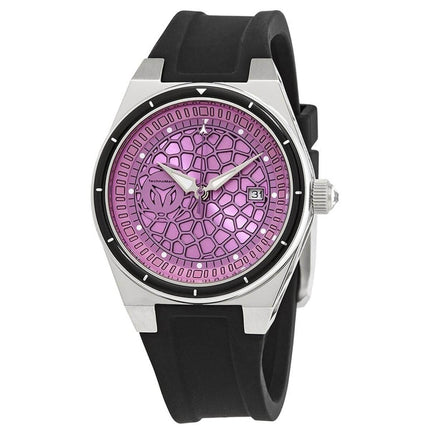Technomarine Women's Quartz Watch - TechnoCell Light Purple Dial Black Strap | TM-318075 ,