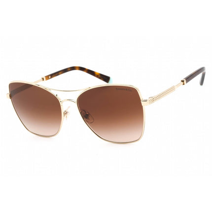 Tiffany Women's Sunglasses - Full Rim Pale Gold Metal Cat Eye Frame | 0TF3084 60213B ,