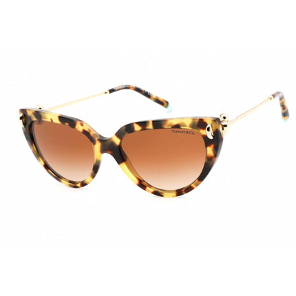Tiffany Women's Sunglasses - Full Rim Yellow Havana Plastic Cat Eye | 0TF4195 80643B ,