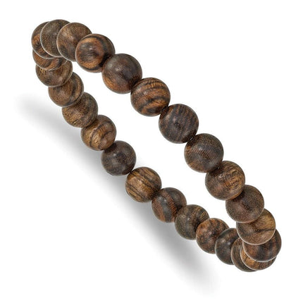 Tigerwood Bead Stretch Bracelet ,