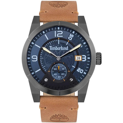 Timberland Men's Chronograph Watch - Blue and Black Dial Leather Strap | TDWGB2090201 ,