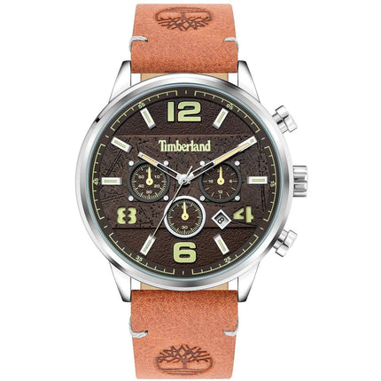 Timberland Men's Chronograph Watch - Stainless Steel Case Brown Strap | TDWGC2091201 ,