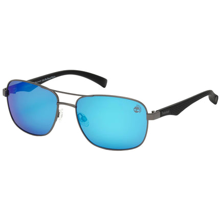 Timberland Men's Sunglasses - Blue Mirrored Lens Square Full Rim Frame | TB9136 09H ,