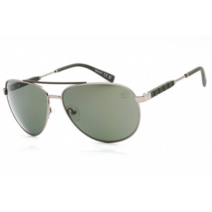 Timberland Men's Sunglasses - Full Rim Shiny Gunmetal Aviator Frame | TB9282 08R ,