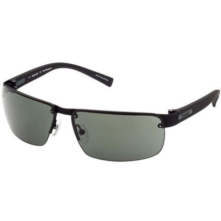 Timberland Men's Sunglasses - Matte Black Metal Frame Green Lens | TB9236 6502R ,