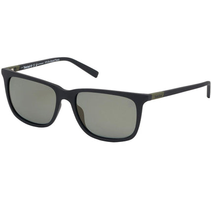 Timberland Men's Sunglasses - Matte Black Plastic Rectangular Frame | TB9164 5702R ,