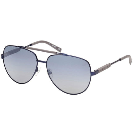 Timberland Men's Sunglasses - Matte Blue Pilot Frame Polarized Lens | TB9239 6191D ,