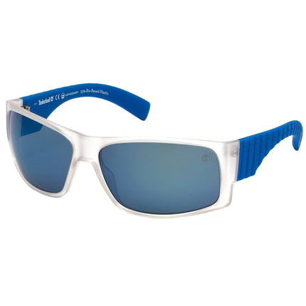 Timberland Men's Sunglasses - Matte Crystal and Cobalt Blue Polarized | TB9215 20D ,