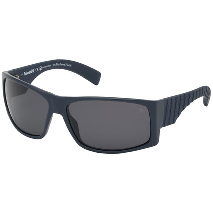 Timberland Men's Sunglasses - Polarized Smoke Lens Matte Blue Frame | TB9215 91D ,