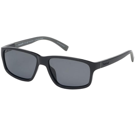 Timberland Men's Sunglasses - Shiny Black Plastic Full-Rim Square Frame | TB9186 5801D ,