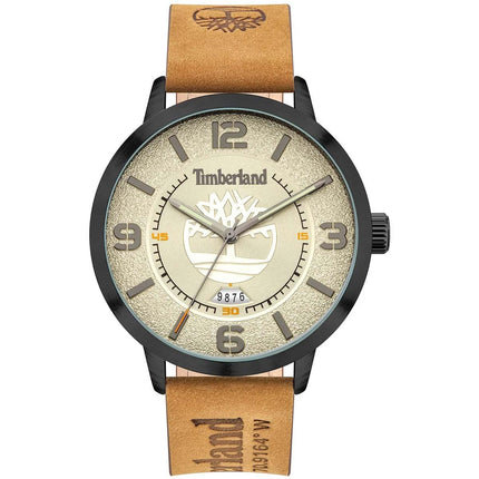 Timberland Men's Watch - Date Black Case Light Brown Leather Strap | TDWGB2091003 ,