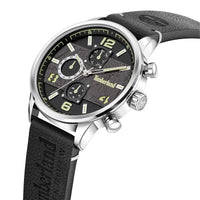 Timberland Men's Watch - Day and Date SS Case Black Dial Leather Strap | TDWGF2091103 ,